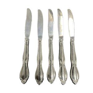 Oneida Community Chatelaine Stainless Steel Flatware Set Of 5 Dinner Knives Lot